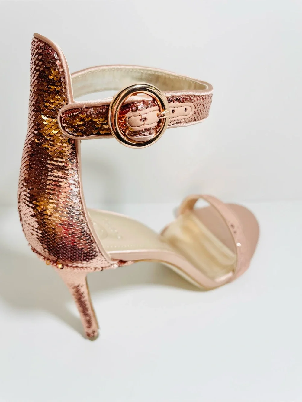 GUESS Pink Sequin Sandal Heels
